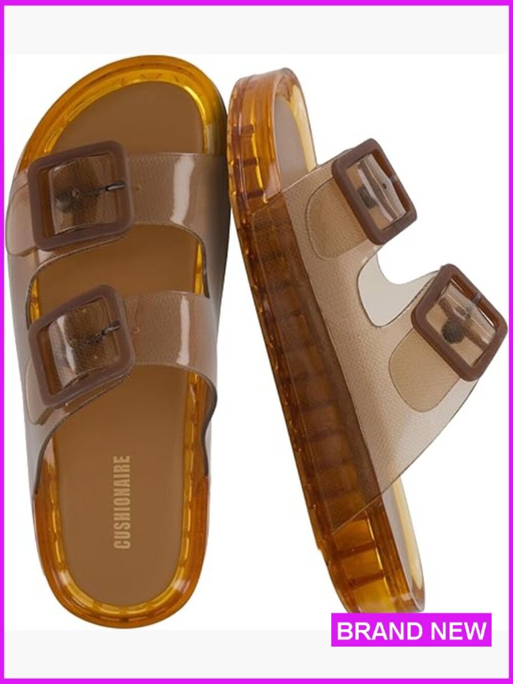 Double Buckle Adjustable Slide Sandals Water Resistant Slip-On Beach Shower